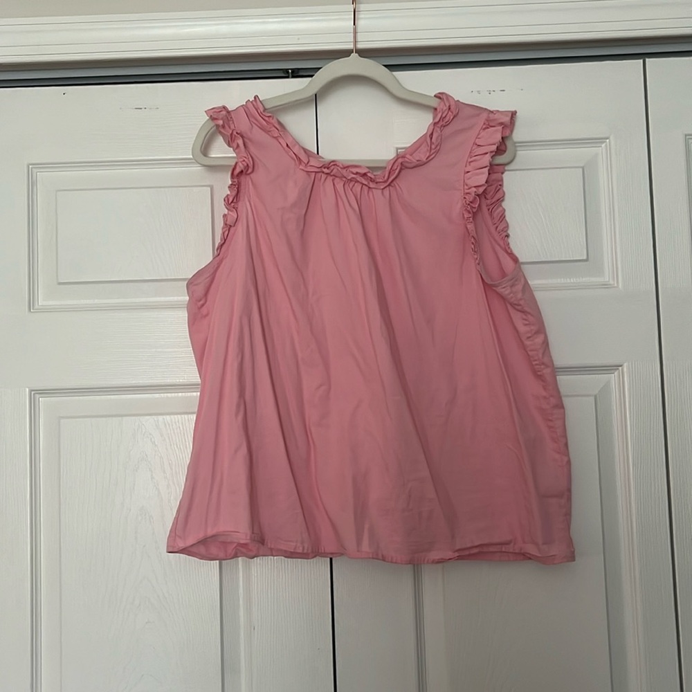 Light pink ruffle detail blouse